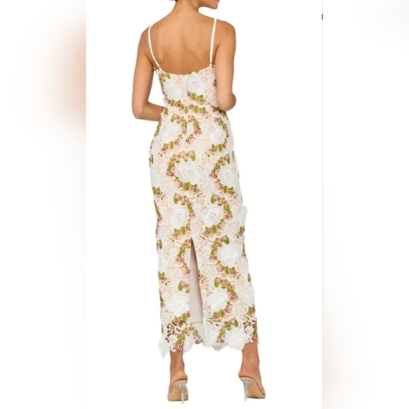 HELSI Norah Plunging Dimensional Floral Column Dress M - Picture 4 of 9